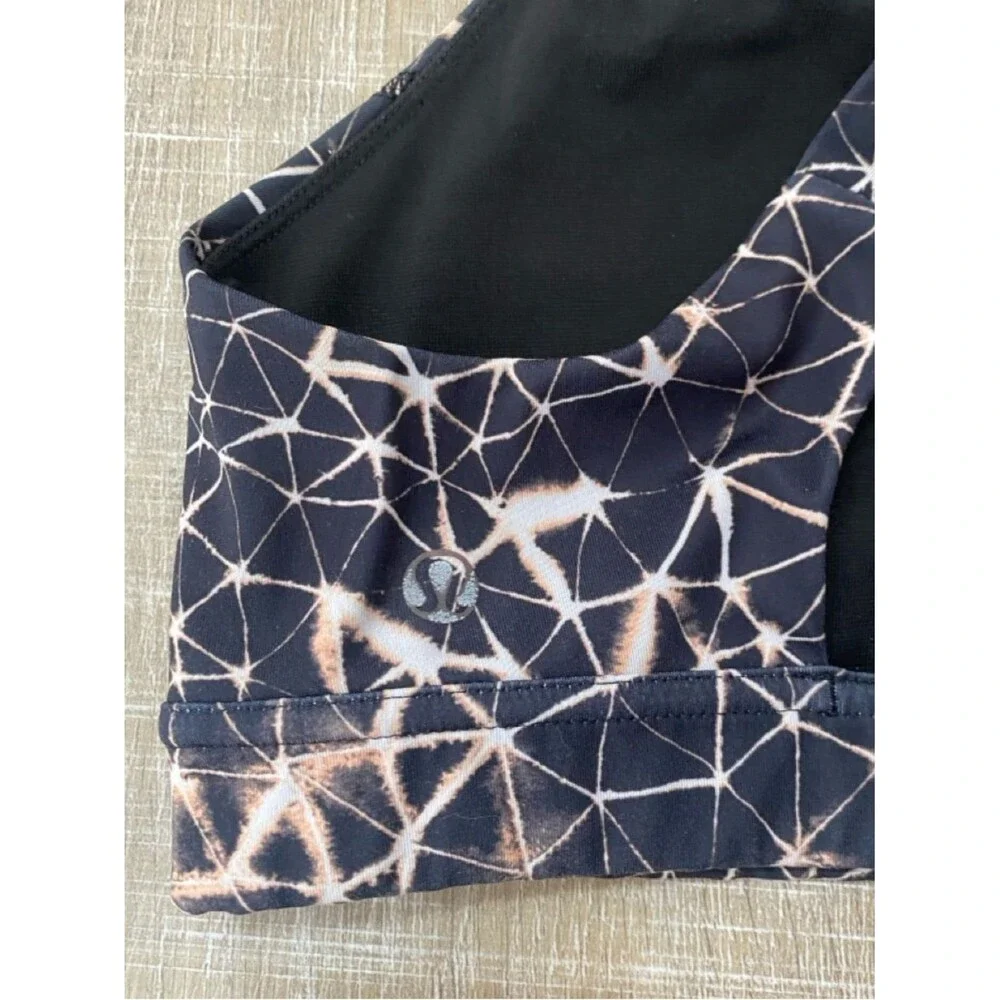 LULULEMON All Sport Bra Adjustable Star Crushed Multi Black Size 8 Luxtreme Run